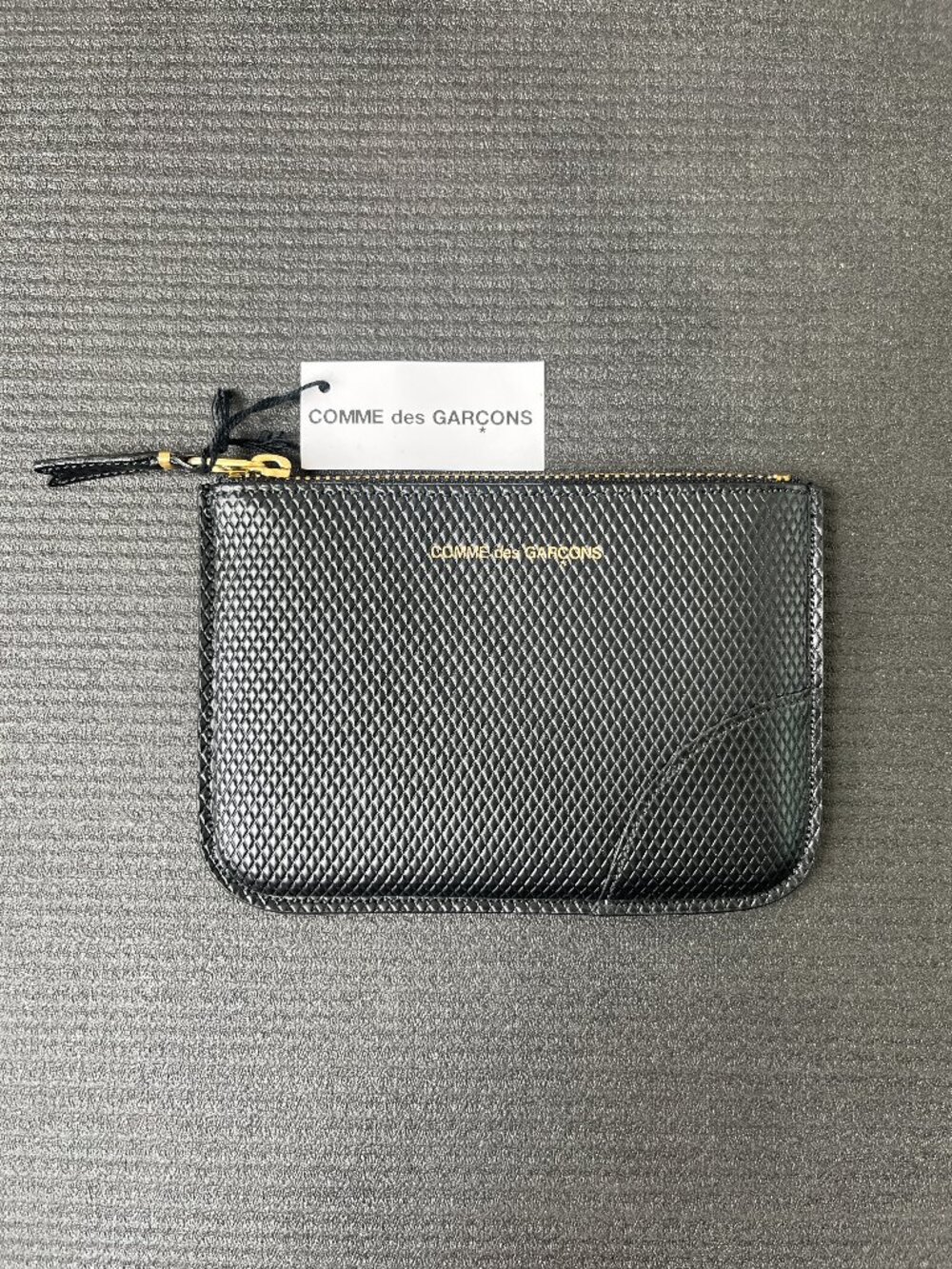 Comme des Garcons Luxury Leather Zip Pouch Wallet Black SA8100LG